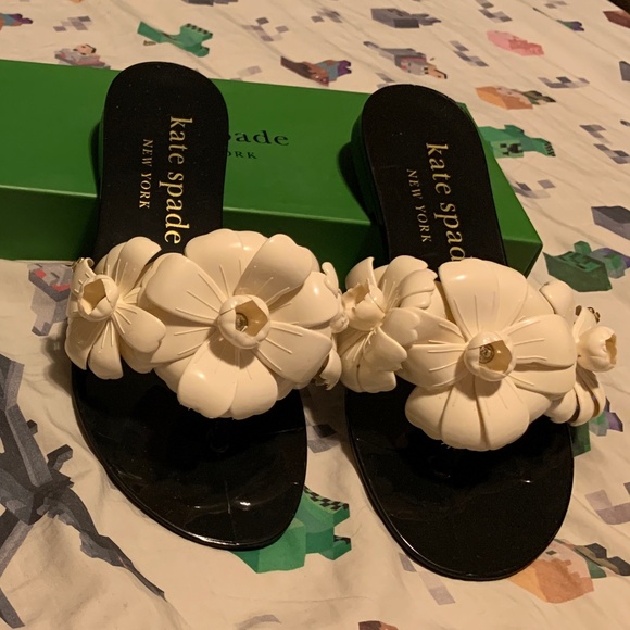 Kate Spade Jaylee Black French Cream Jelly Sandals - NwB US Size 8 - Picture 3 of 5